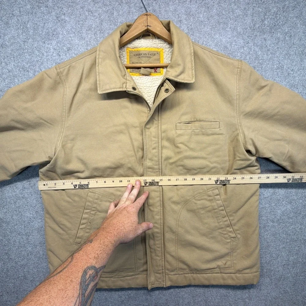 Vintage American Eagle Jacket Mens XXL Sherpa Lined Canvas Chore Barn Coat